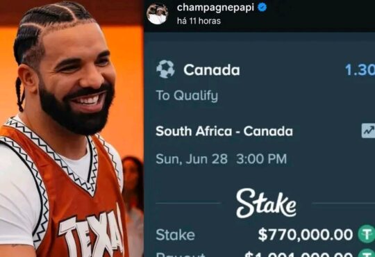 Drake lucra com aposta